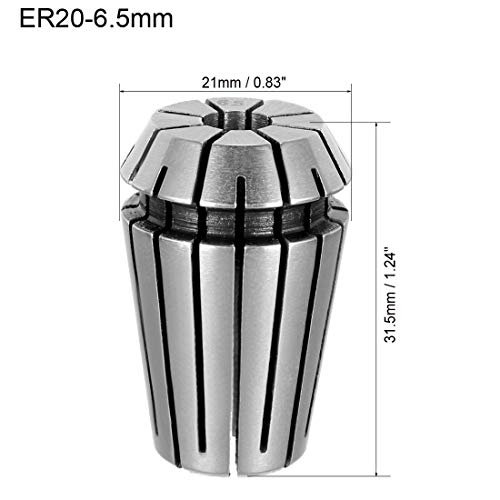 uxcell ER20 6.5mm Spring Collet Chuck for CNC Engraving Machine Lathe Milling Tool - size: 6.5mm