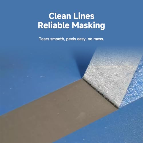 White Masking Tape, 1 Inch x 55 Yards, 2 Rolls(Total 110 Yards), Medium-Adhesion Painting Tape, No Residue, Clean Removal, for Painting, Multi-Surface DIY, Arts Crafts - size: 2 Rolls*1 inch*55Y