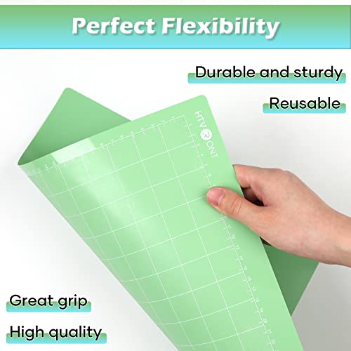 HTVRONT Cutting Mats 12x12, 2 Pcs, Compatible with Cricut Maker/Explore - color: Green, Blue, size: 12X12in