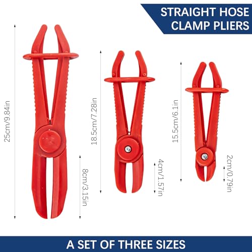 6-Piece Hose Pinch Clamp Pliers, Pinch Pliers, Line Clamp Set for Flexible Hoses Fuel Hoses Gas Lines Brake Hoses Radiator