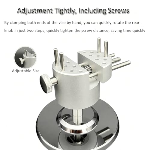 Mini Bench Vise 360° Swivel, CNC Aluminum Alloy Hobby Vise, with 10 Bench Pins,8 Rubber Pads, 2.56” Max Clamping Width for Jewelry Making, Woodworking, Metalworking, DIY & Watch Repair