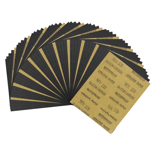 50Pcs Sand Papers 9x11In 320 Grit Sandpaper Sheets Silicon Carbide - size: 320 Grit
