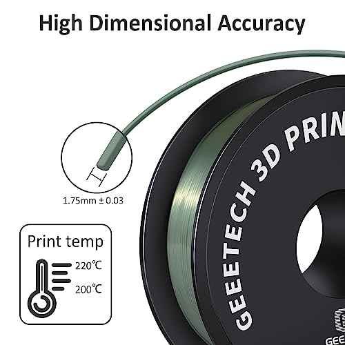 Geeetech Silk PLA 3D Printer Filament 1.75mm, Dark Green - color: 1kg Silk Dark Green Bronze