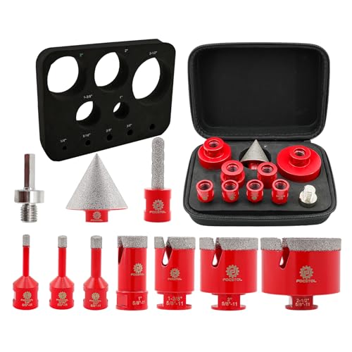 FOCSTOL Diamond Drill Bits Set 10PCS, 1/4"-2-1/2" Tile Hole Saw Kit - size: KIT1