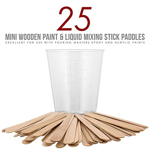 Pouring Masters 5 Oz (150 ml) Liquid Measuring Cups,100 Pack with 25 Sticks - size: 5-Ounce - Cup