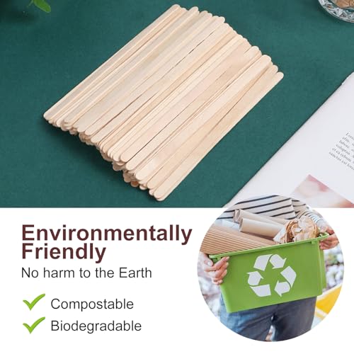 Wooden Coffee Stirrers 5.5" Coffee Stir Sticks 1000 Pcs, Natural Birch Round End Thick Birch Wood Eco-Friendly， Suitable for Coffee, Cocktail and Hot Drinks - color: Natural, size: 1000 Pack
