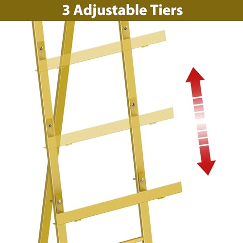 58" Gold Easel Stand for Sign, Metal Easel with Chain Support for Painting - style: 2pack-Gold