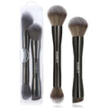 MAANGE Foundation Makeup Brushes, 2Pcs Double Ended Makeup Brush for Blending Liquid Powder Concealer Cream Blush Buffe (Brown) - color: Brown-2pcs