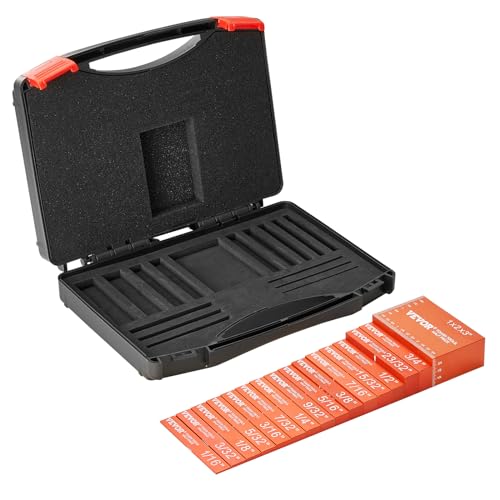 VEVOR Router Table Setup Bars, 14 pcs, Precision Aluminum Setup Blocks Height Gauge Set, with Laser Engraved Size Markings Storage Case, Measuring Depth Height Angle, for Router Table Saw Accessories
