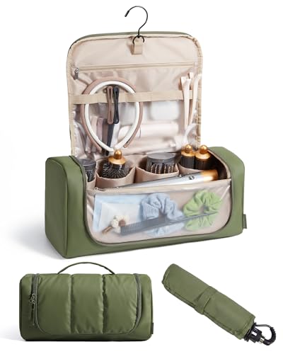 BAGSMART Hair Tool Travel Bag, Organizer for Dyson Airwrap with Hook - color: Olive green