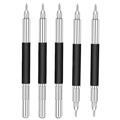 Double Head Tungsten Caride Scriber tool, Engraving Pen Scribe Tool for Metal Glass Ceramic Marble Tile Stone 5PCS