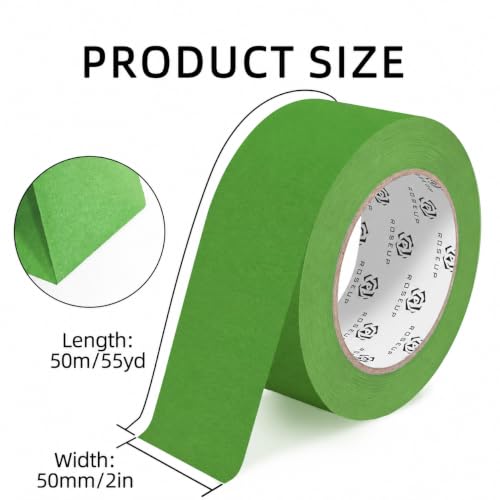 Green Painters Tape 2 Inch x 55 Yds, 6 Pack Clean Removal Masking - color: Green