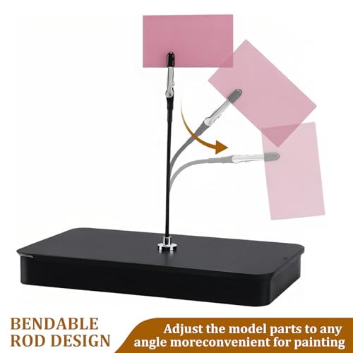 eZAKKA 1pcs Painting Stand Base Holder with 20pcs Bendable - color: Black, 1 Pack