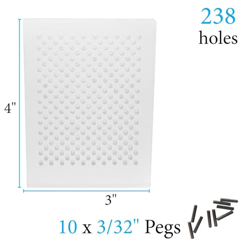 The Beadsmith Wig Jig Olympus Lite – Wire Elements – Acrylic Square Jig 3” x 4”, 238 Holes, 10 Removable Metal Pegs – Tool for Making Wire Components and Jewelry Designs - size: 3" x 4" Square Jig