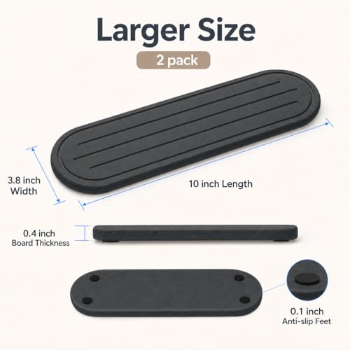 Razborci 2PCS Water Absorbing Stone Drying Tray Mat for Bathroom Sink & Kitchen Counter Faucet Organizer Decor, Quick Dry Dish Soap Dispenser Sponge Holder, Vanity Caddy Coaster,Dark Gray -10"*3.8" - color: 2 Pack - Dark Gray, size: 10" x 3.8"