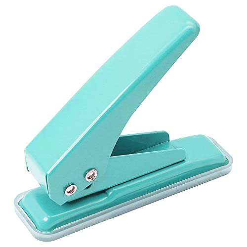 Single Hole Puncher, 1/4" Hole, 20 Sheet Capacity, Green, 1 Pack - color: Green