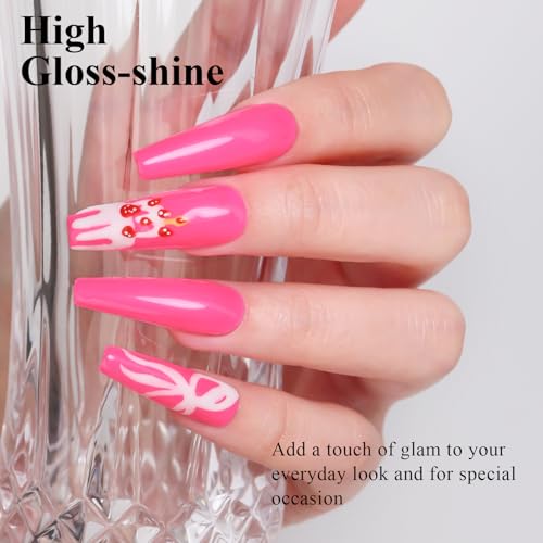 10ml Fuchsia Gel Nail Polish Long Lasting Soak Off UV Led Summer Gel Polish Salon DIY at Home Gift for Women 1Pcs - color: Fuchsia