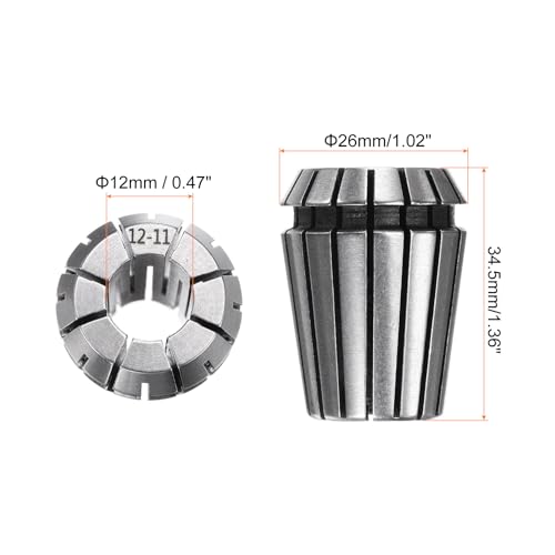 uxcell 2 Pcs ER25 12mm Spring Collet Chuck High Precision 0.015mm for CNC Engraving Machine Lathe Milling Tool - size: 12mm