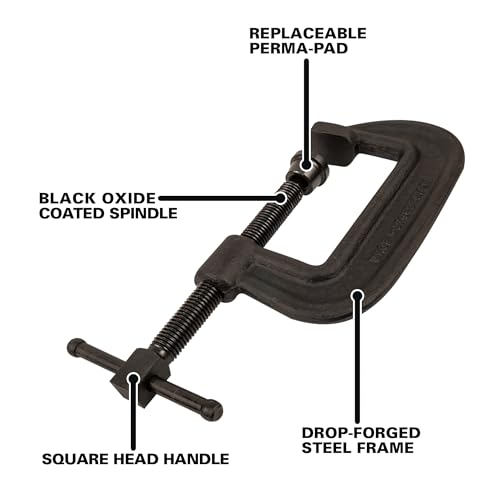 Wilton Brute Force C-Clamp, 3-3/4" Opening, 2-3/8" Throat, 10000 Lbs. Clamping Force (Model 104) - size: 3-3/4 in., style: Pack of 1
