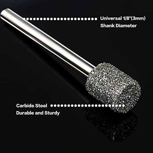 20Pcs 46,150Grit Diamond Burr Bits for Dremel Bits 1/8" Shank Grinding Bits - size: 46+150Grit 20Pcs 1/8'' Shank