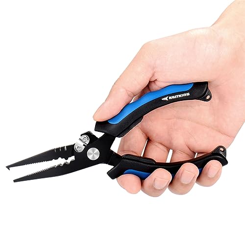 KastKing Intimidator Fishing Pliers, Saltwater Resistant Fishing Gear - color: H:7" Split Ring W/ Braid Cutters - Heavy Duty
