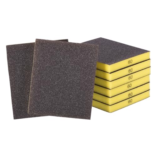 8Pcs 60Grit Double-Sided Sanding Sponges, Washable & Reusable - size: 60Grit