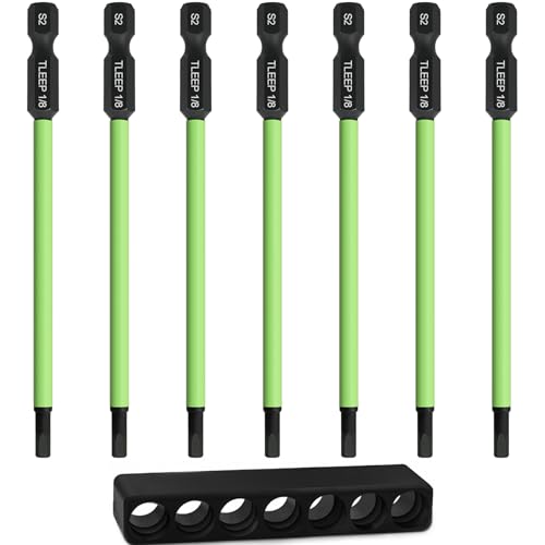 7Pcs 1/4" Hex Head Allen Wrench Drill Bits, SAE 1/8", 4" Long Hex Key Drill Bit Set, Magnetic Tips Screwdriver Socket Bit Set for Ikea Type Furniture (S2 Steel), 100MM Black - size: Set 13: 1/8"