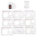Fibonacci 6" 9-Piece Drawing Template Set, Golden Ratio Stencils - style: Set - All CLPA Fibonacci Templates