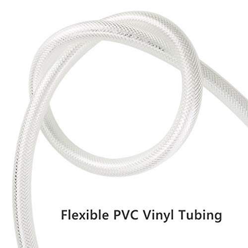 EASTRANS 3/8" ID x 50ft High Pressure Braided Tubing Clear Vinyl Hose - size: 50 Feet, style: 3/8" I.D.