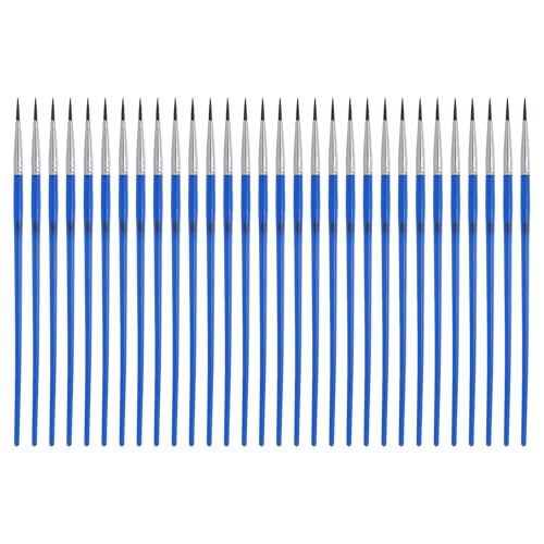 MECCANIXITY 30Pcs Fine Pointed Miniature Paint Brushes(Blue #00) - color: Blue, size: #00