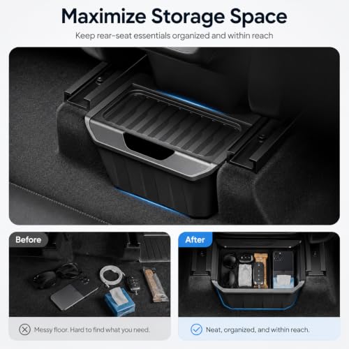 Upgrade Rear Center Console Organizer for Tesla Model Y 2020-2025 - size: Model Y 2020~2025