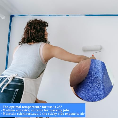 4 Rolls Premium Painters Tape, Blue Tape, Masking Tape, Paint Tape for Multi-Purpose, Painting, Painter's, DIY Crafts Arts (88yd =0.94IN*22yd*4) Decoration Labeling No Residue, Easy Removal - size: 4 Rolls, 0.94IN X 22YD