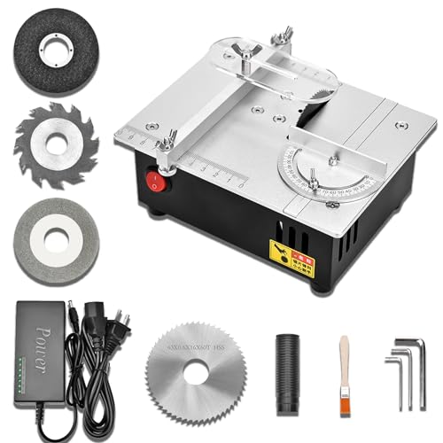 Precision Mini Electric Table Saw, DIY Hobby Handmade Woodworking Bench Cutting Machine Adjustable Cut Depth Small Desktop Saw for Miniature Wood Craft (Regular style) - style: Regular style