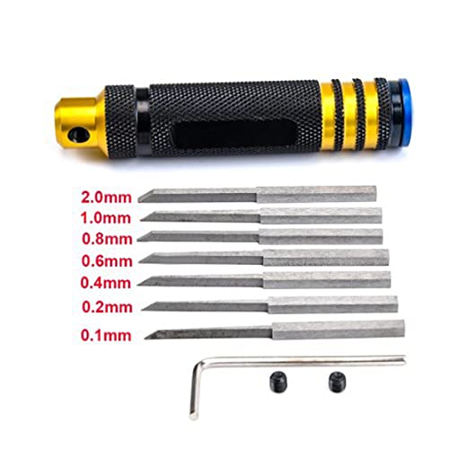 CHICHIYANG DIY Model Reparing Making Scriber, 0.1/0.2/0.4/0.6/0.8/1.0/2.0mm Metal Blade Scriber Cutting Tool for Gundam Model Making