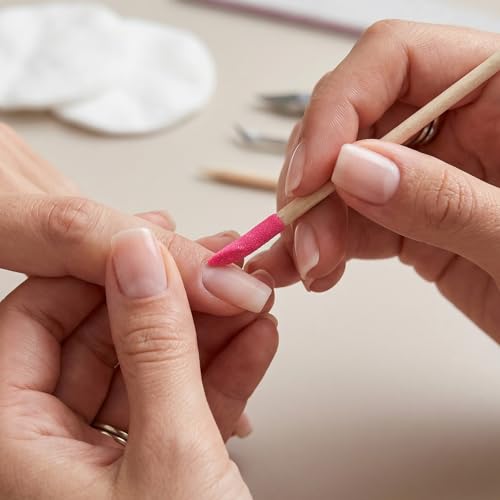 70 PCS Disposable Sanding Sticks for Nails, Wooden Cuticle File Pusher Nail Sticks, 4.5 Inch Double-Headed Nail File Buffer Remover Manicure Sanding Tools for Salon Home Pedicure (Pink)