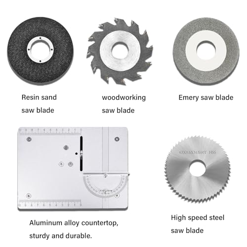 Precision Mini Electric Table Saw, DIY Hobby Handmade Woodworking Bench Cutting Machine Adjustable Cut Depth Small Desktop Saw for Miniature Wood Craft (Regular style) - style: Regular style