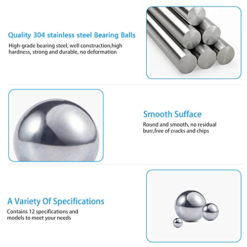 200 pcs Paint Mixing Balls Stainless Steel Mixing Agitator Balls for Mixing Model Paints，5.5mm/ 0.22”。 - size: 0.22 in