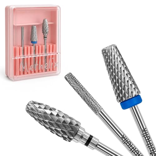 3PCS Nail Drill Bits Set for Fast Remove Acrylic Hard Gel & Cucticle Prep - color: Silver Set