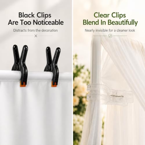 LemonRoad 10 Pack Large Balloon Arch Clips Spring Clamp for Backdrop, Clear - color: Clear