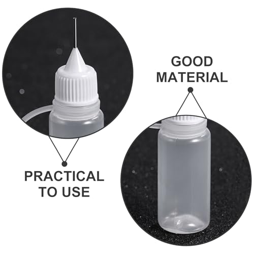 20pcs 10ml Needle Tip Glue Applicator Bottles for DIY Crafts, Small Portable Squeeze Bottles with Fine Tips, for Quilling, Adhesive Dispensing and Detailed Painting