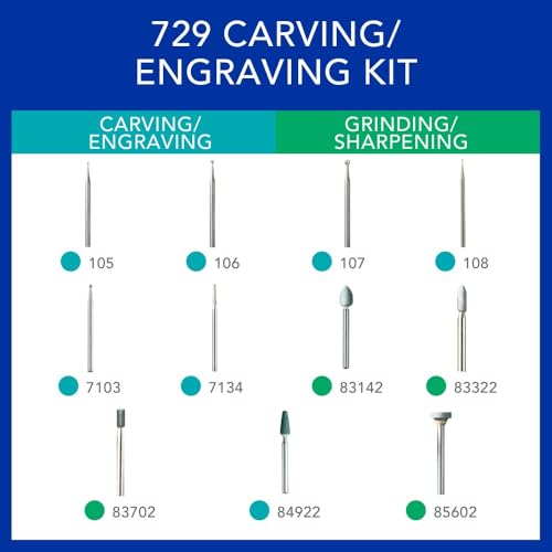 Dremel 729-01 11 Piece Carving & Engraving Rotary Tool Accessory Kit - style: New Model