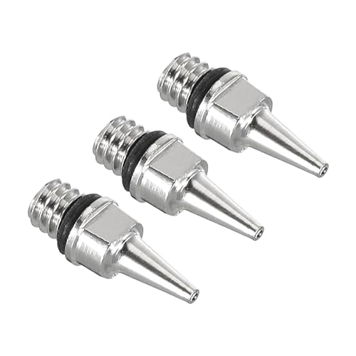 PATIKIL 3Pcs 0.2mm Air Brush Nozzle Only Brass Nozzle Replacement Parts Accessories for Air Brush Nozzle Art Craft Projects - size: 0.2mm