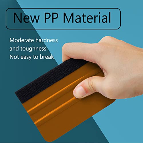 Vinyl Squeegee with Felt Edge, Gold, 10Pcs - color: Gold