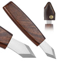 Carving Marking Knife Woodworking Scribing Knife Premium Quality Double Beveled Sharp Blade Professional Wooden Handle Striking Cutter Wood Marking Scribe Gauge Tool with Leather Sheath