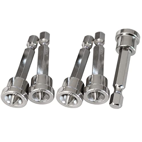 5pcs Set Magnetic Positioning Screwdriver Bits Drywall Screw Setter PH2 Bits for Plasterboard Screw Hex Shank Positioning Bit Batch Head (5pcs 50mm) - color: 5pcs 50mm