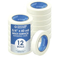 Spartan Industrial 0.75" X 60 yd Masking Tape - 12 Beige Tape Rolls - size: 0.75"