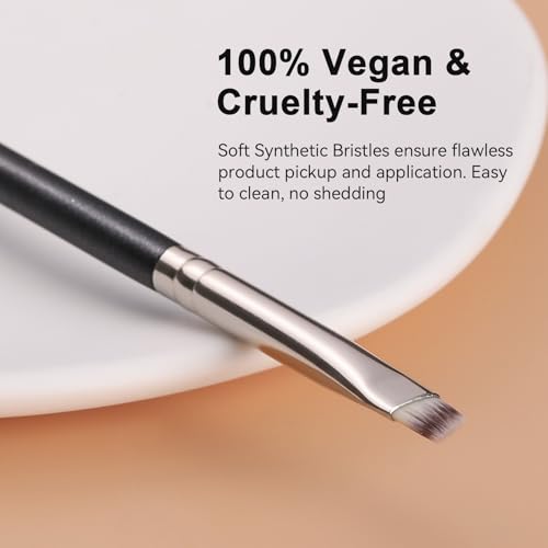 TEOYALL Flat Angled Eyeliner Brush, Thin Slanted Brow Brush for Powder Gel - style: Angled Liner
