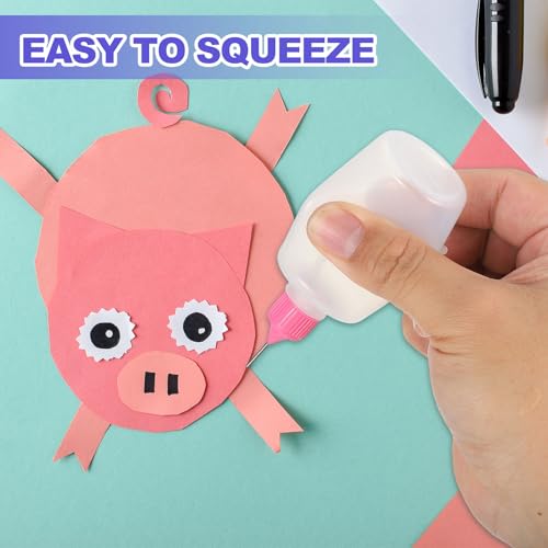 MECCANIXITY 5Pcs Needle Tip Squeeze Bottle, 30ml/1oz Glue Tip Applicator Bottles Plastic Liquid Glue Bottle for Paper Crafts, Painting, Oil, Ink(White, with 5 Funnel) - color: White, size: 30ml/1 oz