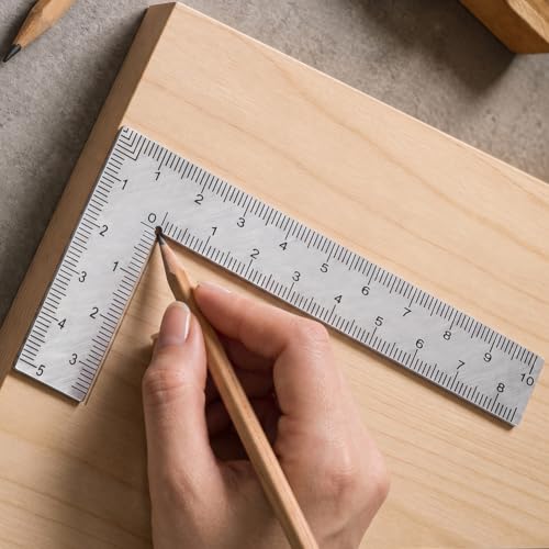 Stainless Steel L - Shaped Woodworking Ruler - Double - Sided Precision Scale