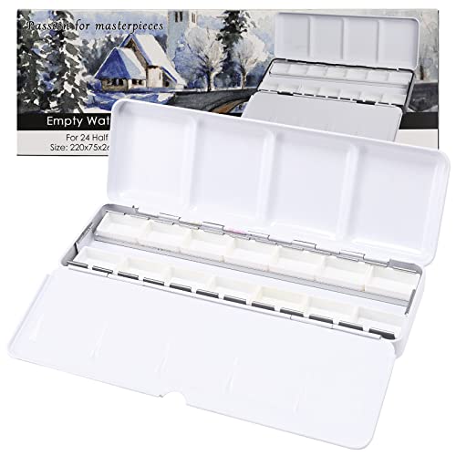 MYARTOOL Empty Watercolor Palette, Empty Watercolor Tins Box Palette Paint Case with 12 Empty Full Pans, Paint Tray Palette Suitable for Oil, Acrylic, Watercolor Painting - color: Colorful, size: 12 PCS Empty Full Pans